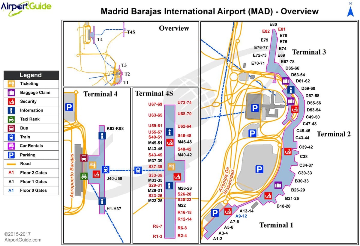 barajas એરપોર્ટ નકશો