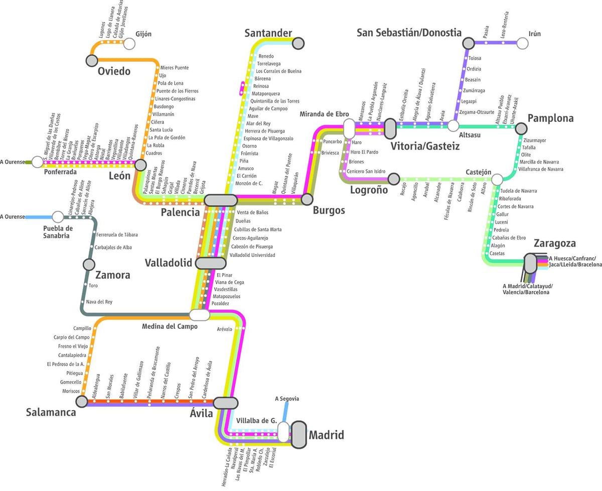 નકશો મેડ્રિડ renfe