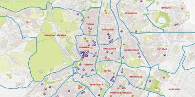 નકશો મેડ્રિડ barrios